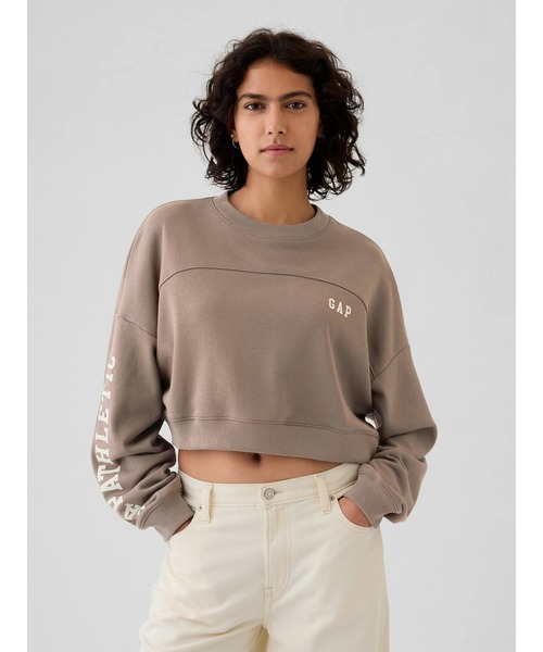 GAP(ギャップ)の「ヴィンテージソフト クロップド GAPロゴ スウェット・トレーナー(スウェット・レディース・ライトグレー/ブラック/ライトブラウン・XS/L/XL/M/XXS/S)」の5枚目の写真