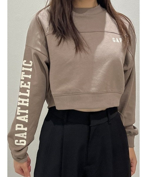GAP(ギャップ)の「ヴィンテージソフト クロップド GAPロゴ スウェット・トレーナー(スウェット・レディース・ライトグレー/ブラック/ライトブラウン・XS/L/XL/M/XXS/S)」の14枚目の写真