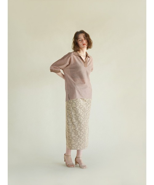 FIKA.(フィーカ)の「Flower jocquard skirt(スカート・レディース・ベージュ/チャコール・MEDIUM)」の16枚目の写真