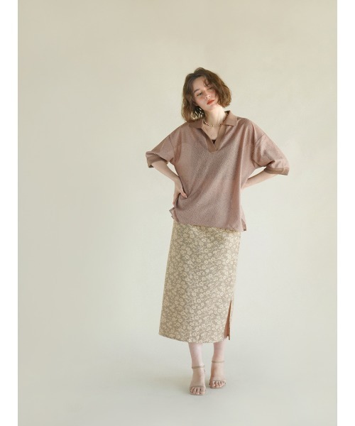 FIKA.(フィーカ)の「Flower jocquard skirt(スカート・レディース・ベージュ/チャコール・MEDIUM)」の17枚目の写真