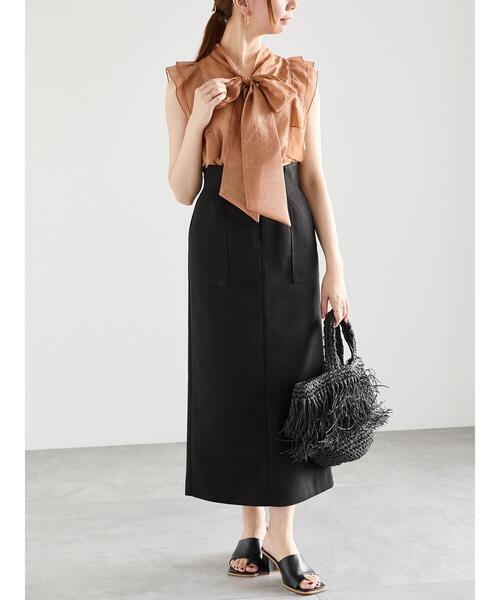 Te chichi（テチチ）の「シアーリボンボウタイブラウス（シャツ/ブラウス・レディース・ブラウン/ネイビー/オフホワイト・F）」の6枚目の写真