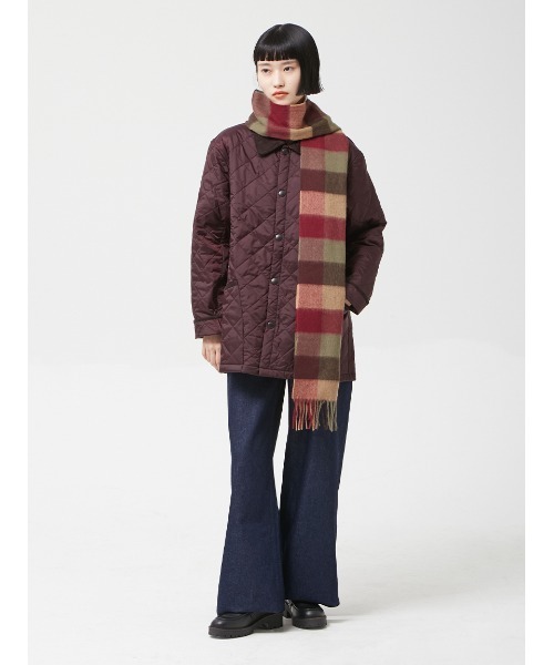 Barbour（バブアー）の「ラム ウール タッターソール マフラー（マフラー・レディース・グレー/レッド/ネイビー・FREE）」の9枚目の写真