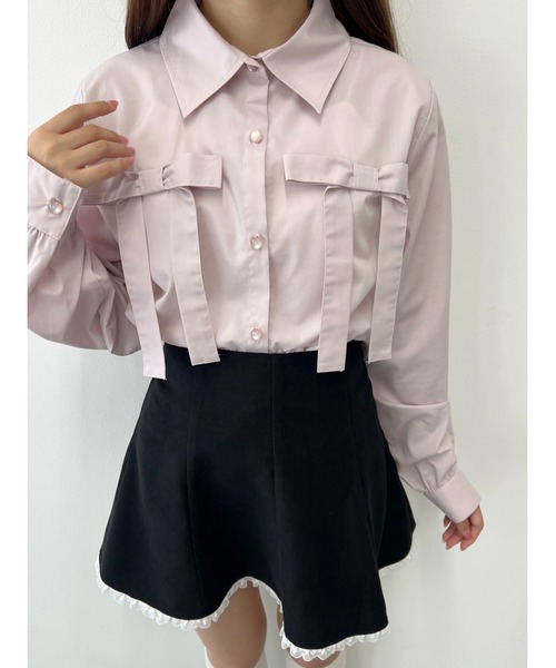 PHILLY（フィリー）の「【PHILLY】ダブルリボンブラウス（シャツ/ブラウス・レディース・ブルー/ホワイト/ピンク・FREE）」の3枚目の写真