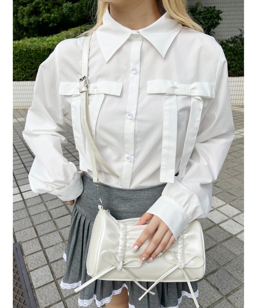 PHILLY（フィリー）の「【PHILLY】ダブルリボンブラウス（シャツ/ブラウス・レディース・ブルー/ホワイト/ピンク・FREE）」の8枚目の写真