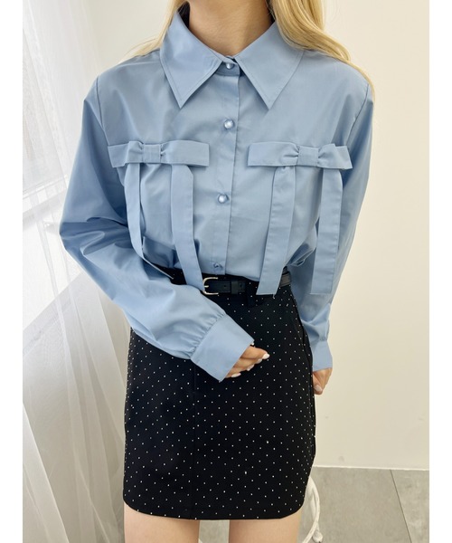 PHILLY（フィリー）の「【PHILLY】ダブルリボンブラウス（シャツ/ブラウス・レディース・ブルー/ホワイト/ピンク・FREE）」の11枚目の写真