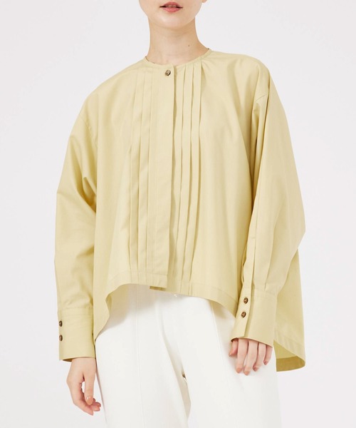 qualite(カリテ)の「ブロードショートレングスシャツ/オフィスカジュアル(シャツ/ブラウス・レディース・イエロー系その他/ライトブルー/オフホワイト・フリー)」の3枚目の写真