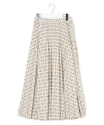 【WOMEN】タイルプリント プリーツスカート