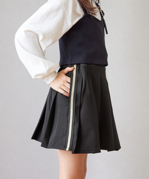 coca（coca）（コカ）の「キッズ サイドラインプリーツスカート（スカート・キッズ・ブラック・120/130/140/150）」の5枚目の写真