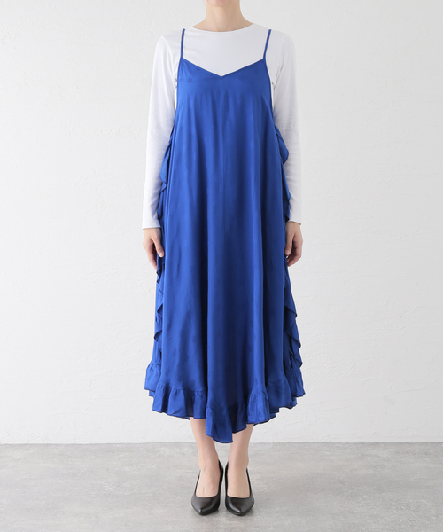 SARA MALLIKA】CITY COLOR FRILL CAMI DRESS：ワンピース（ワンピース 