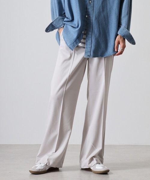 FUNALIVE(ファンアライブ)の「Hem spindle Wide pants / TR裾スピンドルワイドパンツ(その他パンツ・メンズ・ブラック/ブラック系その他/チャコール/ベージュ/ワイン・L/M)」の2枚目の写真