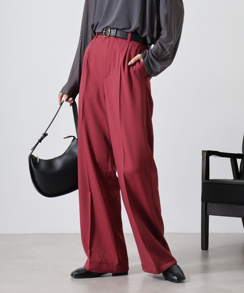 FUNALIVE(ファンアライブ)の「Hem spindle Wide pants / TR裾スピンドルワイドパンツ(その他パンツ・メンズ・ブラック/ブラック系その他/チャコール/ベージュ/ワイン・L/M)」の5枚目の写真