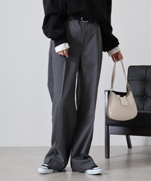 Hem spindle Wide pants / TR裾スピンドルワイドパンツ