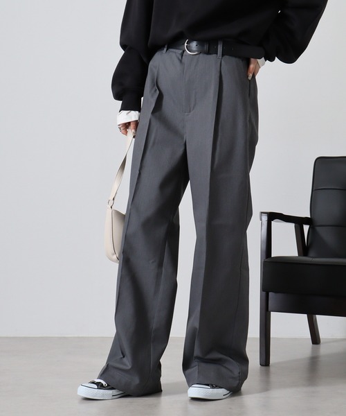 FUNALIVE(ファンアライブ)の「Hem spindle Wide pants / TR裾スピンドルワイドパンツ(その他パンツ・メンズ・ブラック/ブラック系その他/チャコール/ベージュ/ワイン・L/M)」の7枚目の写真