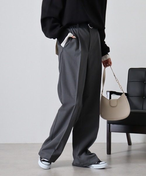 FUNALIVE(ファンアライブ)の「Hem spindle Wide pants / TR裾スピンドルワイドパンツ(その他パンツ・メンズ・ブラック/ブラック系その他/チャコール/ベージュ/ワイン・L/M)」の6枚目の写真