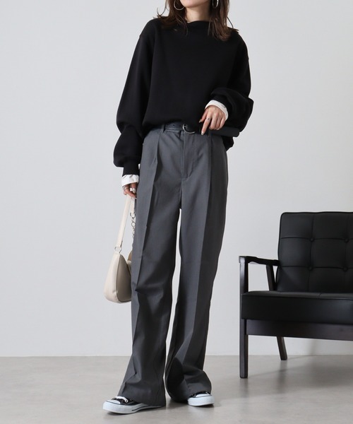 FUNALIVE(ファンアライブ)の「Hem spindle Wide pants / TR裾スピンドルワイドパンツ(その他パンツ・メンズ・ブラック/ブラック系その他/チャコール/ベージュ/ワイン・L/M)」の9枚目の写真