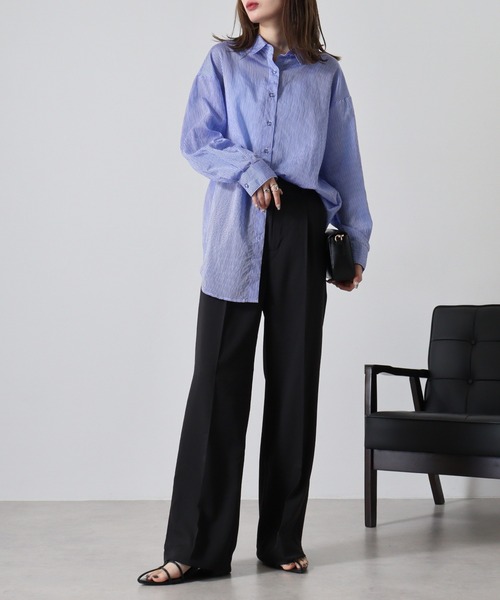 FUNALIVE(ファンアライブ)の「Hem spindle Wide pants / TR裾スピンドルワイドパンツ(その他パンツ・メンズ・ブラック/ブラック系その他/チャコール/ベージュ/ワイン・L/M)」の18枚目の写真