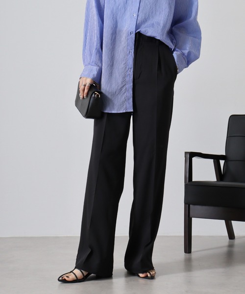 FUNALIVE(ファンアライブ)の「Hem spindle Wide pants / TR裾スピンドルワイドパンツ(その他パンツ・メンズ・ブラック/ブラック系その他/チャコール/ベージュ/ワイン・L/M)」の16枚目の写真