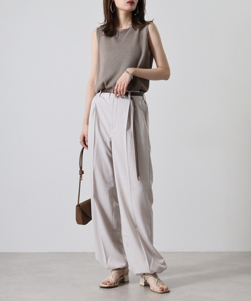 FUNALIVE(ファンアライブ)の「Hem spindle Wide pants / TR裾スピンドルワイドパンツ(その他パンツ・メンズ・ブラック/ブラック系その他/チャコール/ベージュ/ワイン・L/M)」の14枚目の写真