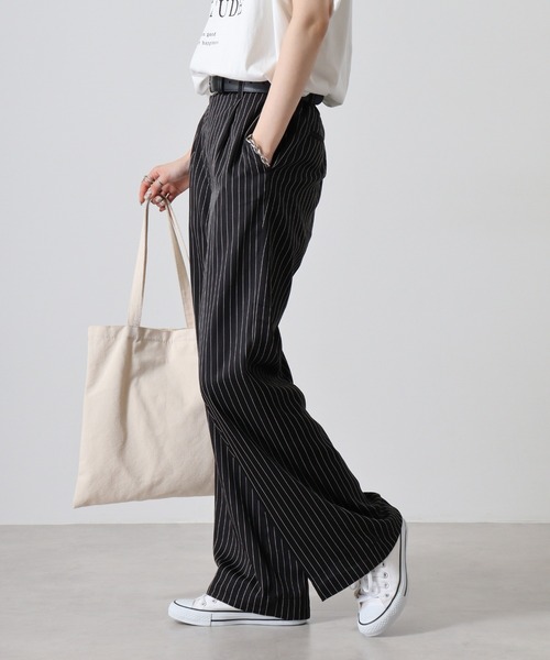 FUNALIVE(ファンアライブ)の「Hem spindle Wide pants / TR裾スピンドルワイドパンツ(その他パンツ・メンズ・ブラック/ブラック系その他/チャコール/ベージュ/ワイン・L/M)」の20枚目の写真