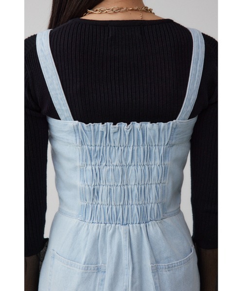 セール】デニムベアワイドオールインワン（つなぎ