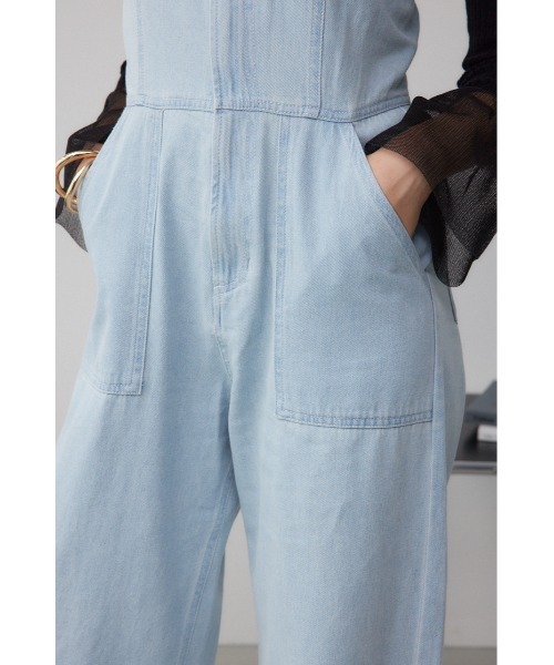 ブルービー 作業服 ストレッチ デニム つなぎ オールインワン L