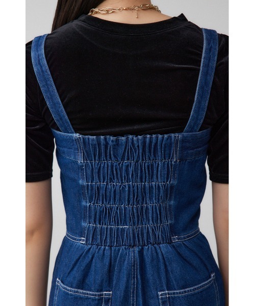 セール】デニムベアワイドオールインワン（つなぎ