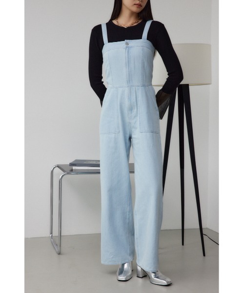 セール】デニムベアワイドオールインワン（つなぎ/オールインワン