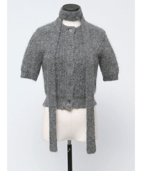 VEQUM（VEQUM）の「【VEQUM】HALF SLEEVE KNIT CD（カーディガン/ボレロ・レディース・ブラウン/グレー/ブラック/ネイビー・FREE）」の7枚目の写真