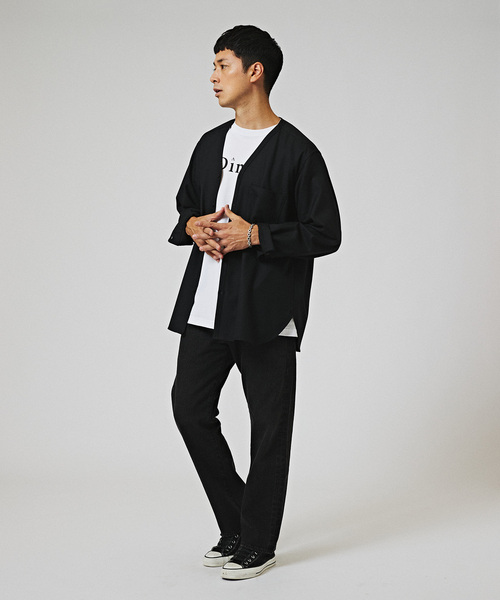 EDIFICE（エディフィス）の「2WAY ストレッチ ウール Vネックシャツ（シャツ/ブラウス・メンズ・ブラック/ネイビー/ブラウン・SMALL/MEDIUM/LARGE）」の4枚目の写真