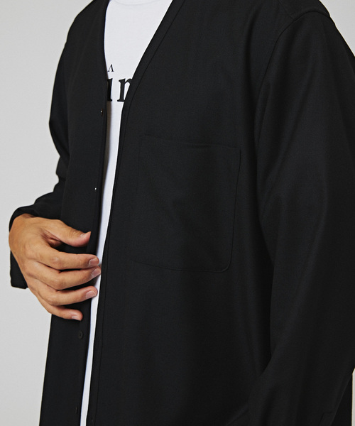 EDIFICE（エディフィス）の「2WAY ストレッチ ウール Vネックシャツ（シャツ/ブラウス・メンズ・ブラック/ネイビー/ブラウン・SMALL/MEDIUM/LARGE）」の8枚目の写真