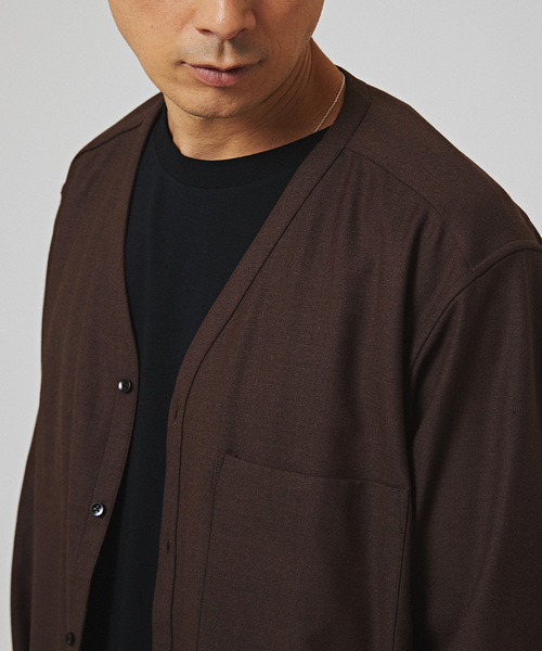 EDIFICE（エディフィス）の「2WAY ストレッチ ウール Vネックシャツ（シャツ/ブラウス・メンズ・ブラック/ネイビー/ブラウン・SMALL/MEDIUM/LARGE）」の21枚目の写真