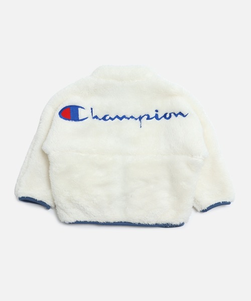 Champion(チャンピオン)の「champion / チャンピオン ボアジャケット(ノーカラージャケット・キッズ・ブラック/ホワイト・80cm/90cm/100cm/110cm/120cm/130cm)」の3枚目の写真