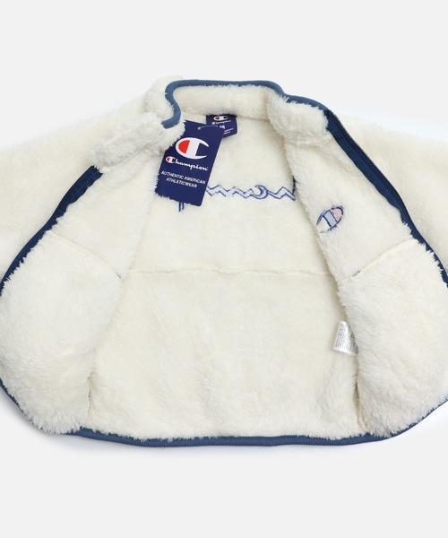 Champion(チャンピオン)の「champion / チャンピオン ボアジャケット(ノーカラージャケット・キッズ・ブラック/ホワイト・80cm/90cm/100cm/110cm/120cm/130cm)」の4枚目の写真