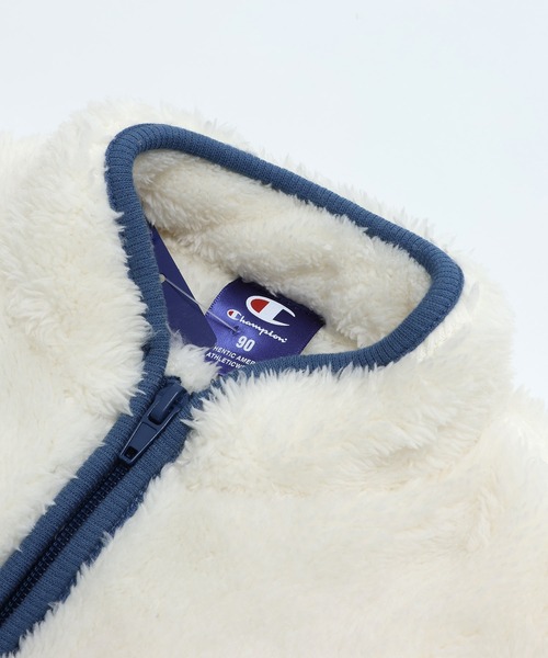 Champion(チャンピオン)の「champion / チャンピオン ボアジャケット(ノーカラージャケット・キッズ・ブラック/ホワイト・80cm/90cm/100cm/110cm/120cm/130cm)」の5枚目の写真