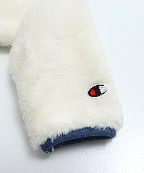 Champion(チャンピオン)の「champion / チャンピオン ボアジャケット(ノーカラージャケット・キッズ・ブラック/ホワイト・80cm/90cm/100cm/110cm/120cm/130cm)」の6枚目の写真