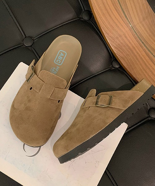 ブラウン スエード クロッグサンダル 39 BIRKENSTOCK｜ボストン 厚底