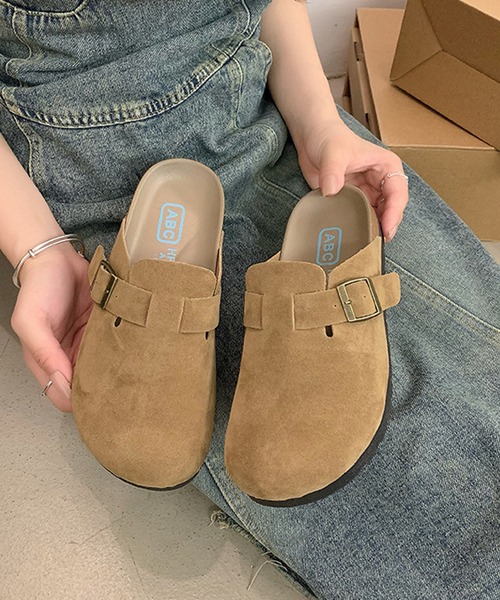 MEMECLE（メメクル）の「【 MEMECLE / メメクル 】レディース スエード クロッグサンダル　サボ（スリッポン・レディース・サンドベージュ/ブラウン・M/S/L）」の16枚目の写真