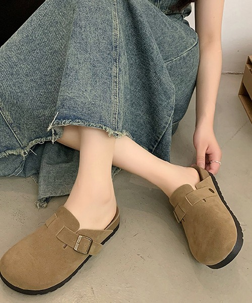 MEMECLE（メメクル）の「【 MEMECLE / メメクル 】レディース スエード クロッグサンダル　サボ（スリッポン・レディース・サンドベージュ/ブラウン・M/S/L）」の17枚目の写真