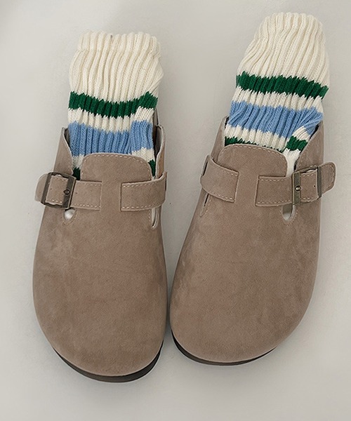 MEMECLE（メメクル）の「【 MEMECLE / メメクル 】レディース スエード クロッグサンダル　サボ（スリッポン・レディース・サンドベージュ/ブラウン・M/S/L）」の21枚目の写真