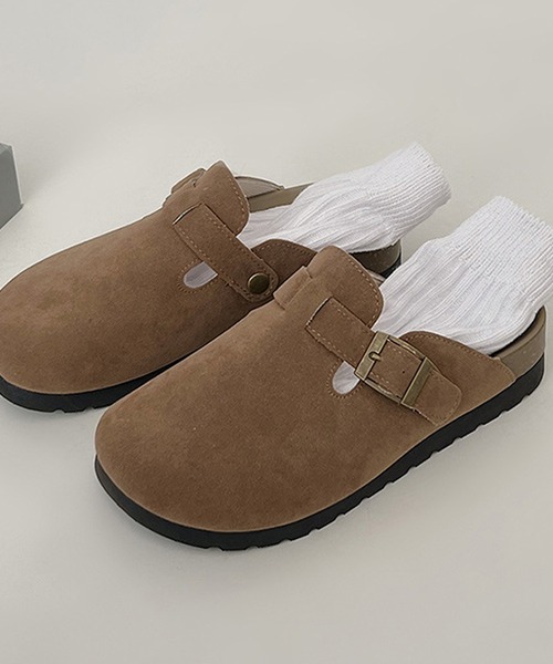 MEMECLE（メメクル）の「【 MEMECLE / メメクル 】レディース スエード クロッグサンダル　サボ（スリッポン・レディース・サンドベージュ/ブラウン・M/S/L）」の22枚目の写真