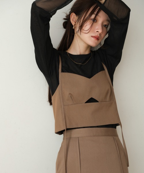 Bab(バブ)の「【nao×Bab】ウェーブラインロープビスチェ(ベスト・レディース・ブラウン/グレー/アイボリー・M)」の3枚目の写真