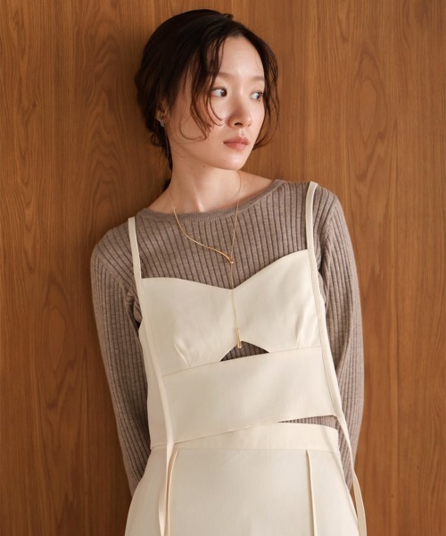 Bab(バブ)の「【nao×Bab】ウェーブラインロープビスチェ(ベスト・レディース・ブラウン/グレー/アイボリー・M)」の2枚目の写真