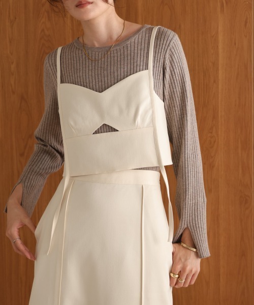 Bab(バブ)の「【nao×Bab】ウェーブラインロープビスチェ(ベスト・レディース・ブラウン/グレー/アイボリー・M)」の4枚目の写真