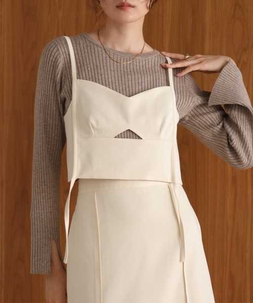 Bab(バブ)の「【nao×Bab】ウェーブラインロープビスチェ(ベスト・レディース・ブラウン/グレー/アイボリー・M)」の7枚目の写真