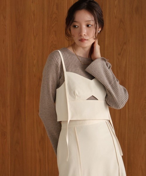 Bab(バブ)の「【nao×Bab】ウェーブラインロープビスチェ(ベスト・レディース・ブラウン/グレー/アイボリー・M)」の8枚目の写真