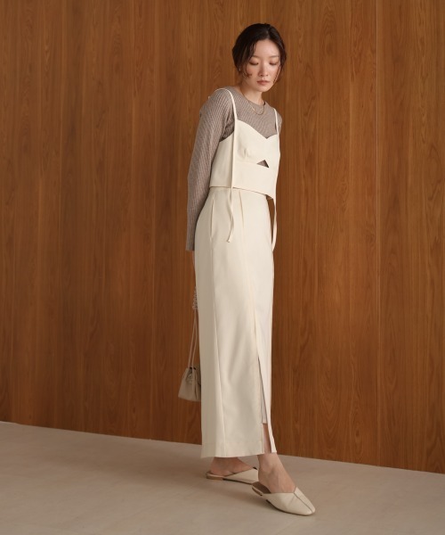 Bab(バブ)の「【nao×Bab】ウェーブラインロープビスチェ(ベスト・レディース・ブラウン/グレー/アイボリー・M)」の9枚目の写真