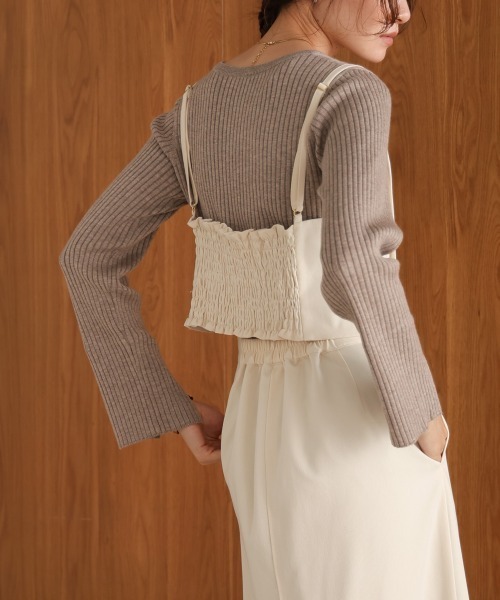 Bab(バブ)の「【nao×Bab】ウェーブラインロープビスチェ(ベスト・レディース・ブラウン/グレー/アイボリー・M)」の10枚目の写真