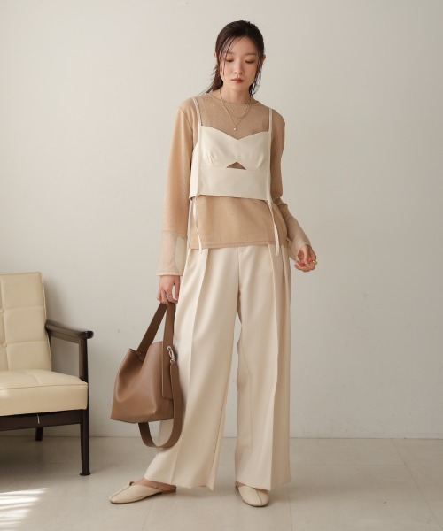 Bab(バブ)の「【nao×Bab】ウェーブラインロープビスチェ(ベスト・レディース・ブラウン/グレー/アイボリー・M)」の12枚目の写真