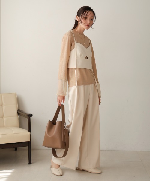 Bab(バブ)の「【nao×Bab】ウェーブラインロープビスチェ(ベスト・レディース・ブラウン/グレー/アイボリー・M)」の15枚目の写真