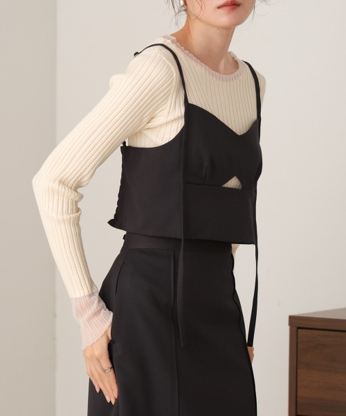 Bab(バブ)の「【nao×Bab】ウェーブラインロープビスチェ(ベスト・レディース・ブラウン/グレー/アイボリー・M)」の20枚目の写真